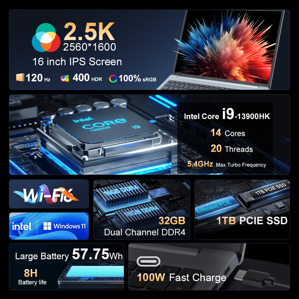 Ninkear N16 Pro i9 13900HK High Performance Laptop for Professional Work - Ninkear.com