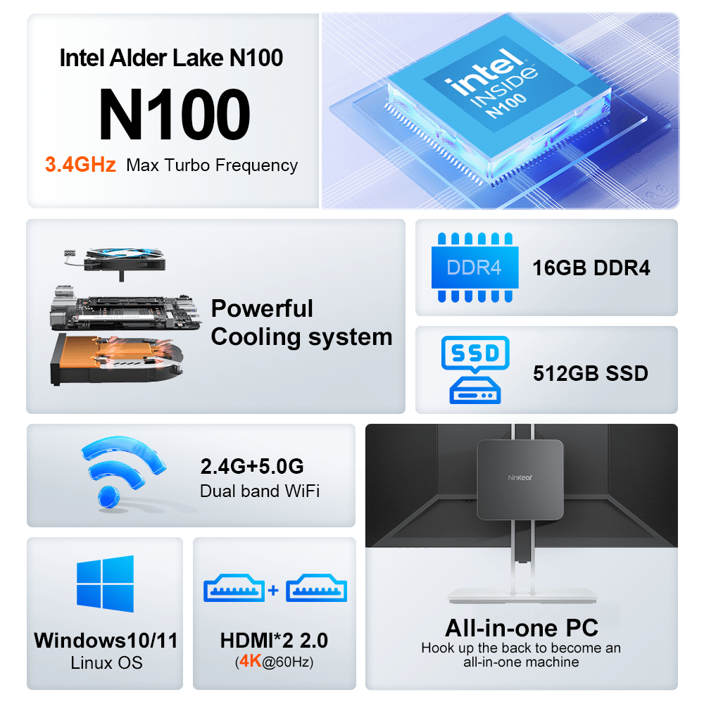 Ninkear N10 Mini PC intel N100 Compact & Ultra-Quiet - Ninkear.com