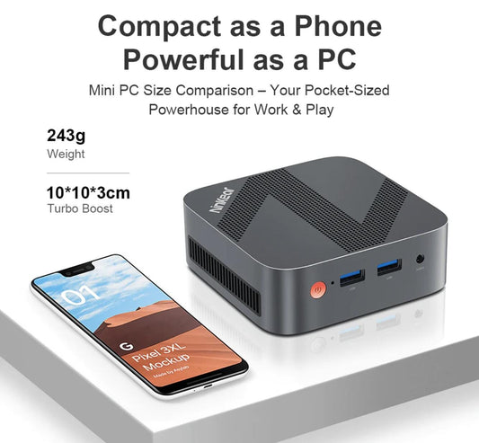 Ninkear Mini-PC MBOX 11: the Compact Powered by Intel N150 Processor with Windows 11 Pro Pre-Installed OS.