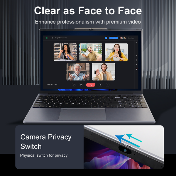 Ninkear N15 Air Laptop 15.6-inch Full HD IPS Intel Celeron N150 16GB DDR4+512GB SSD Portable PC Windows 11 Notebook