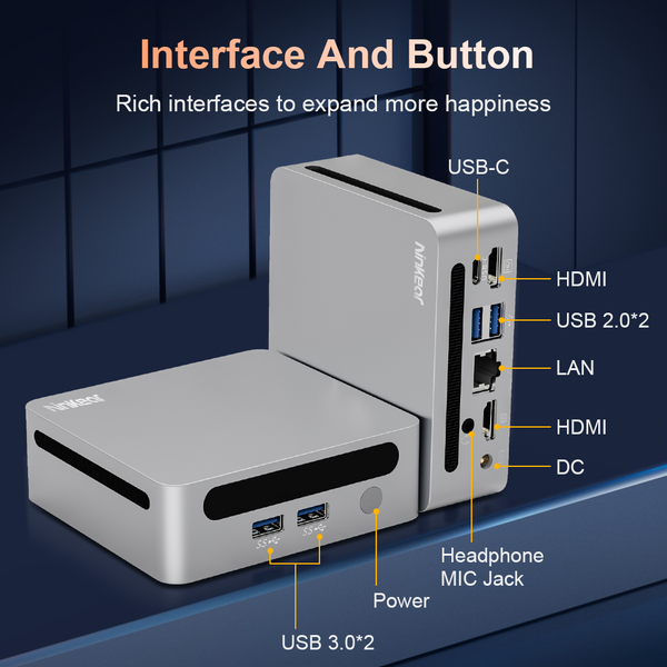 Ninkear Mini PC N4 AMD Ryzen™ 5  4600H 16GB DDR4 + 512GB PCIE SSD   WiFi 6  LAN Bluetooth 5.2 Window 11 Mini Computer