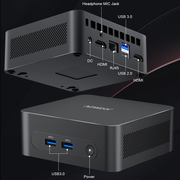 Ninkear Mini PC N10 Intel Alder Lake-N N100 16 GB DDR4 + 512GB SSD Dual-band WiFi Gigabit LAN Bluetooth 5.0 Window 11 Mini Computer