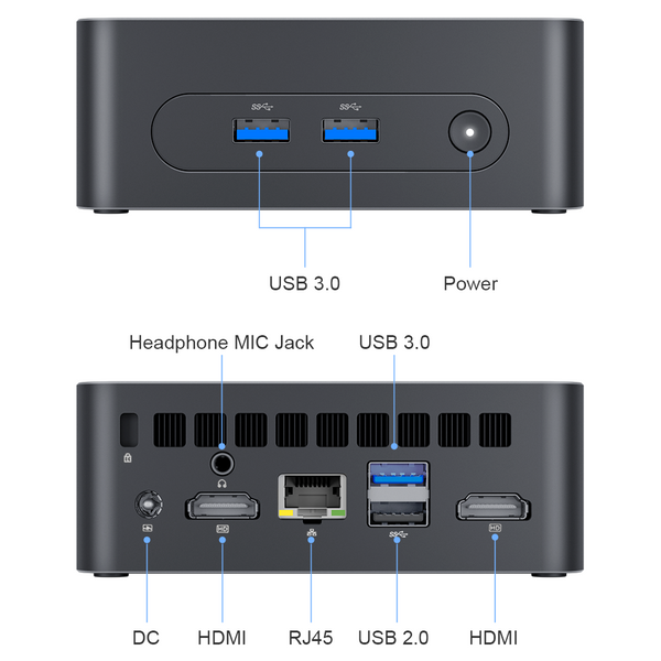 Ninkear Mini PC N10 Intel Alder Lake-N N100 16 GB DDR4 + 512GB SSD Dual-band WiFi Gigabit LAN Bluetooth 5.0 Window 11 Mini Computer