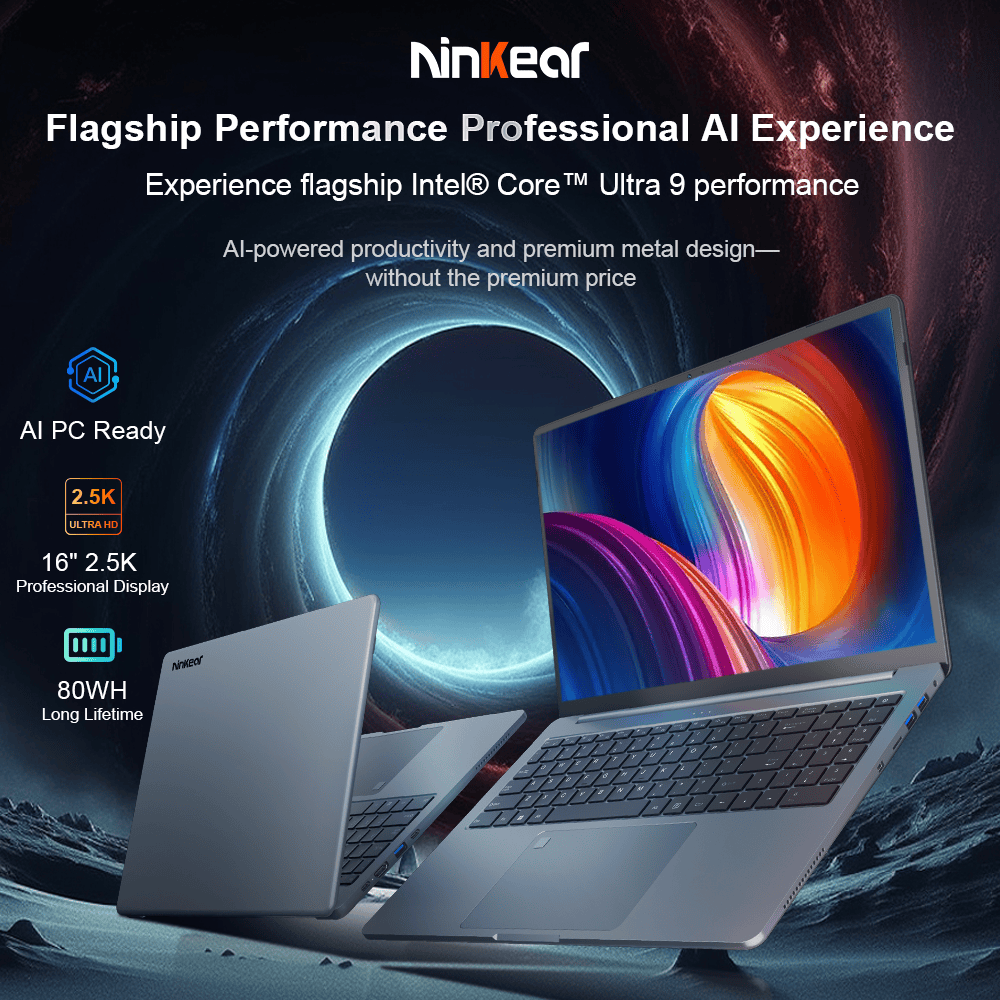 Ninkear U9 Pro AI Performance Laptop Intel® Core™ Ultra 9 185H