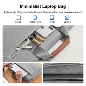 Ninkear Minimalist Laptop Handbag - Waterproof Shockproof Case with Pockets & Handle