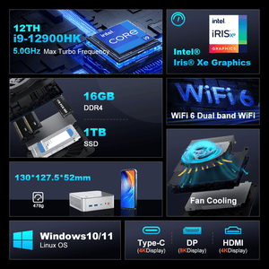 Ninkear L12 Pro MINI PC i9 12900HK Compact & Ultra-Quiet
