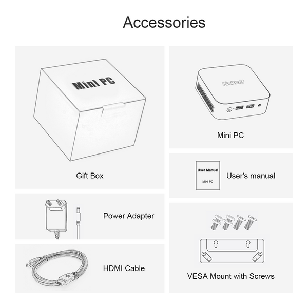 Ninkear Mini PC MBOX 11  13th Intel Twin Lake N150 16 GB DDR4 + 512GB SSD Window 11