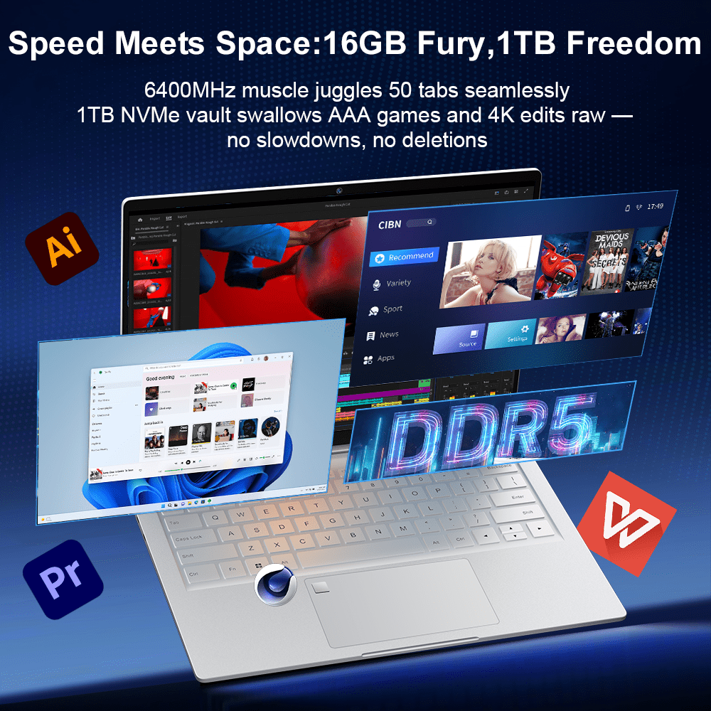 Ninkear S14 AMD Ryzen 7535HS Ultra-Slim & Lightweight Laptop for Highly Portable Mobile Office - Ninkear.com