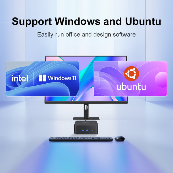 Ninkear Mini PC N10 Intel Alder Lake-N N100 16 GB DDR4 + 512GB SSD Dual-band WiFi Gigabit LAN Bluetooth 5.0 Window 11 Mini Computer