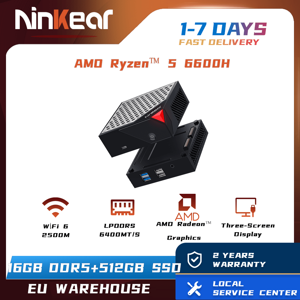 Ninkear MBOX 6 MINI PC AMD Ryzen 5 6600H Compact & Ultra-Quiet