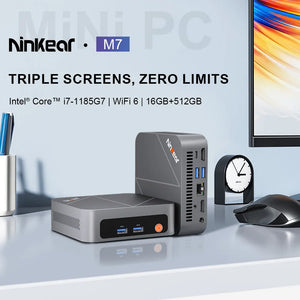 Ninkear M7 Mini PC AMD Ryzen 5 7430U/Intel® Core™ i7-1185G7 Compact & Ultra-Quiet